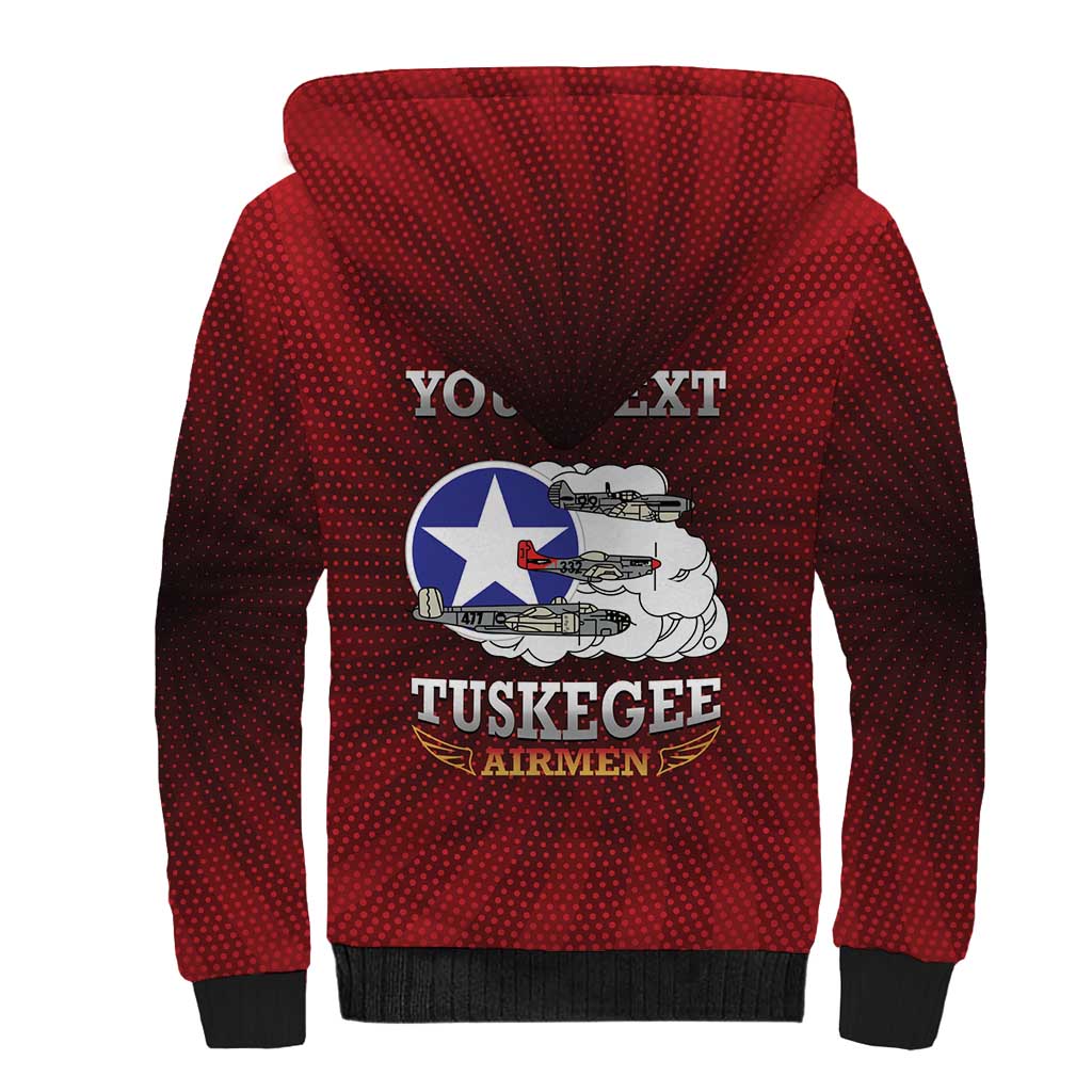 Personalized Red Tails Legacy Sherpa Hoodie Tuskegee Airmen WWII Heroes - Wonder Print Shop