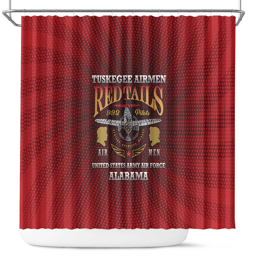 Red Tails Legacy Shower Curtain Tuskegee Airmen WWII Heroes - Wonder Print Shop