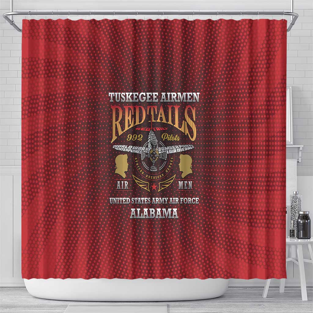 Red Tails Legacy Shower Curtain Tuskegee Airmen WWII Heroes - Wonder Print Shop