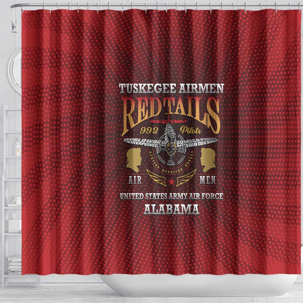 Red Tails Legacy Shower Curtain Tuskegee Airmen WWII Heroes - Wonder Print Shop