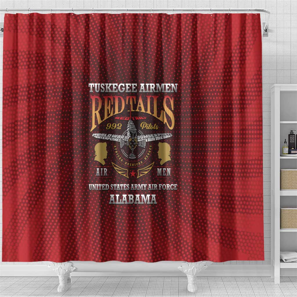 Red Tails Legacy Shower Curtain Tuskegee Airmen WWII Heroes - Wonder Print Shop