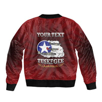 Personalized Red Tails Legacy Sleeve Zip Bomber Jacket Tuskegee Airmen WWII Heroes - Wonder Print Shop