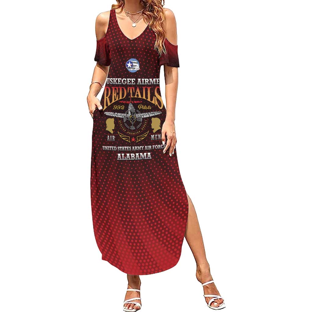 Personalized Red Tails Legacy Summer Maxi Dress Tuskegee Airmen WWII Heroes - Wonder Print Shop