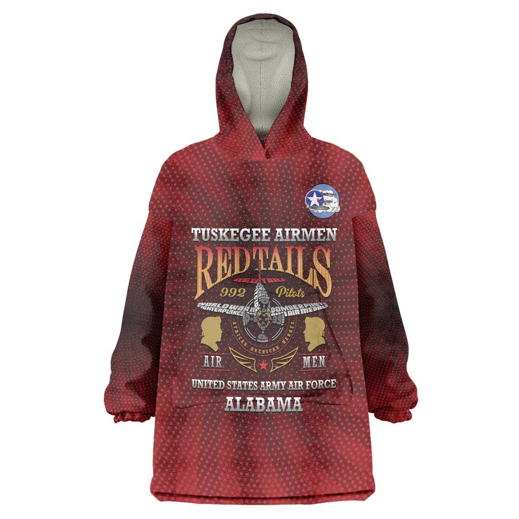 Personalized Red Tails Legacy Wearable Blanket Hoodie Tuskegee Airmen WWII Heroes - Wonder Print Shop