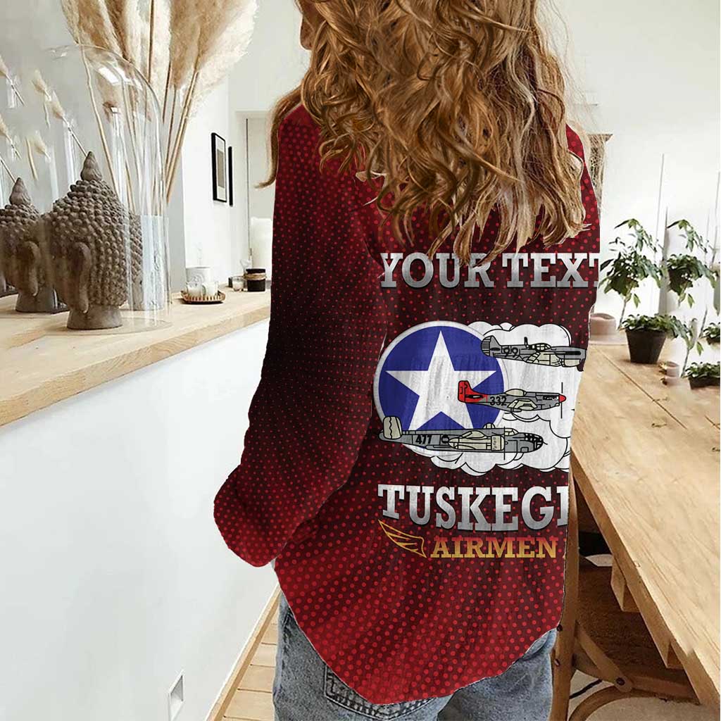 Personalized Red Tails Legacy Women Casual Shirt Tuskegee Airmen WWII Heroes - Wonder Print Shop