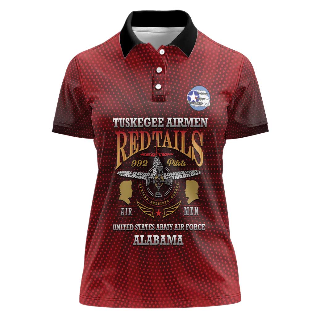 Personalized Red Tails Legacy Women Polo Shirt Tuskegee Airmen WWII Heroes - Wonder Print Shop