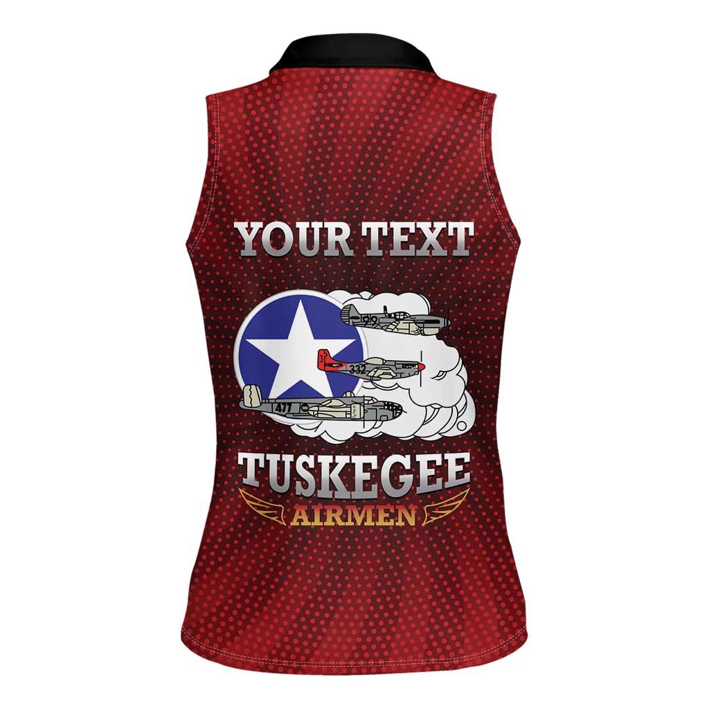 Personalized Red Tails Legacy Women Sleeveless Polo Shirt Tuskegee Airmen WWII Heroes - Wonder Print Shop