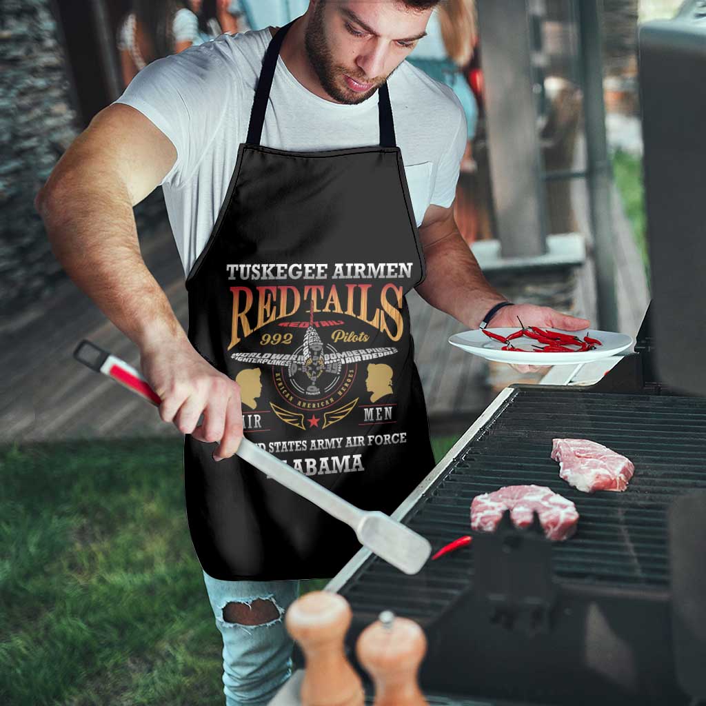 Red Tails Legacy Apron Tuskegee Airmen WWII Heroes - Black Color - Wonder Print Shop