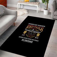 Red Tails Legacy Area Rug Tuskegee Airmen WWII Heroes - Black Color - Wonder Print Shop
