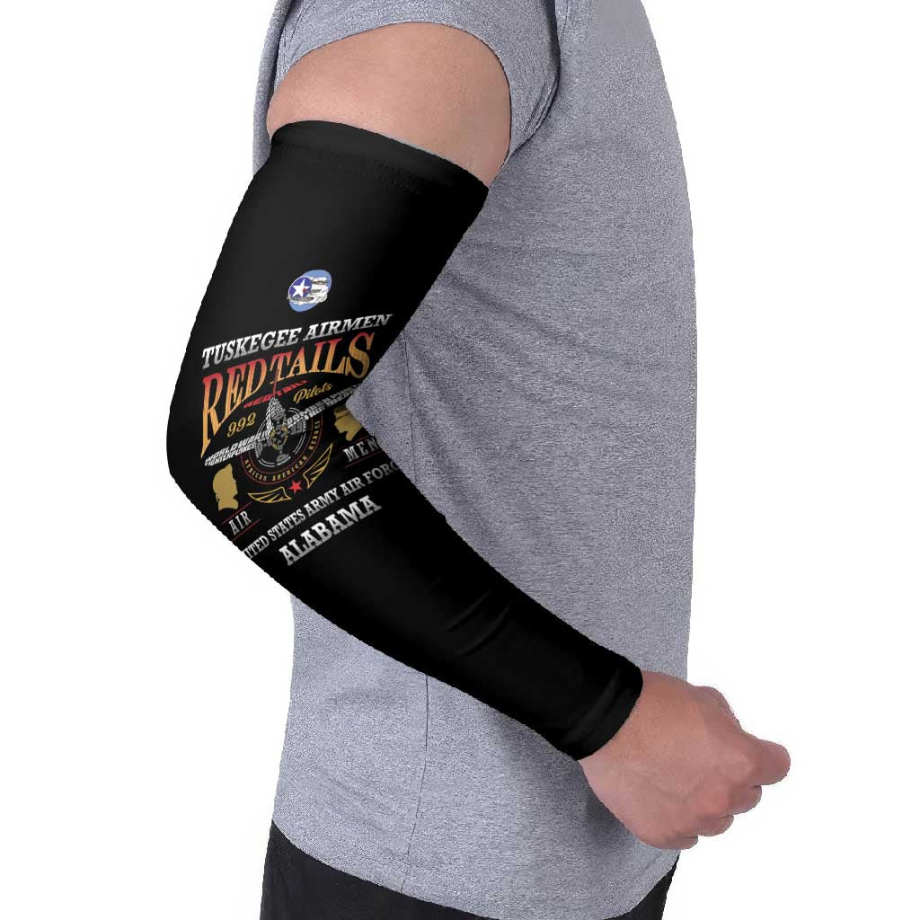 Red Tails Legacy Arm Sleeves Tuskegee Airmen WWII Heroes - Black Color - Wonder Print Shop