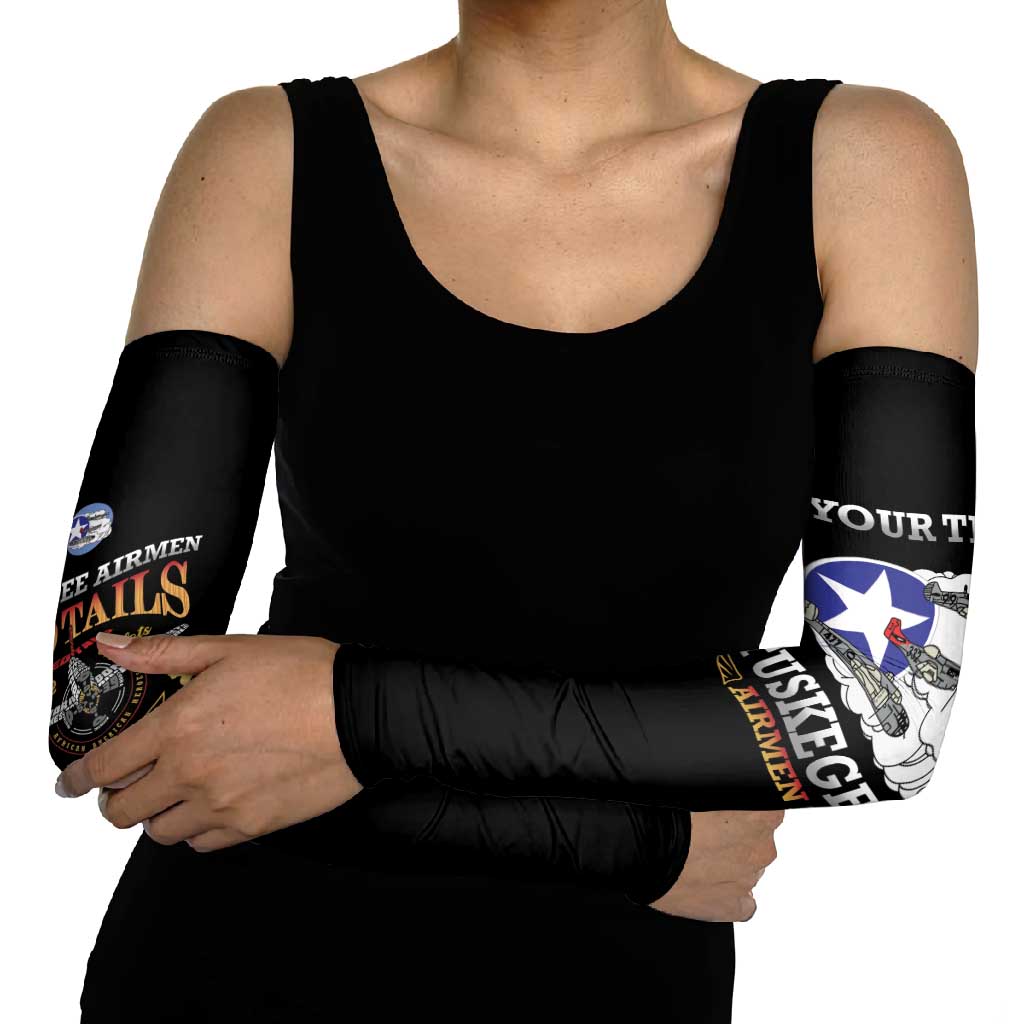 Red Tails Legacy Arm Sleeves Tuskegee Airmen WWII Heroes - Black Color - Wonder Print Shop