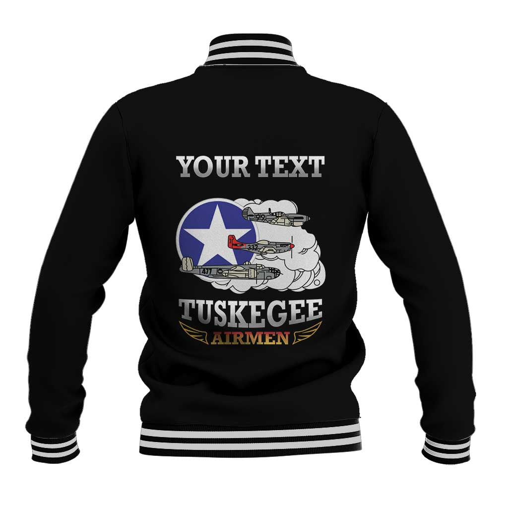 Personalized Red Tails Legacy Baseball Jacket Tuskegee Airmen WWII Heroes - Black Color - Wonder Print Shop