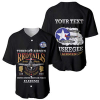 Personalized Red Tails Legacy Baseball Jersey Tuskegee Airmen WWII Heroes - Black Color - Wonder Print Shop