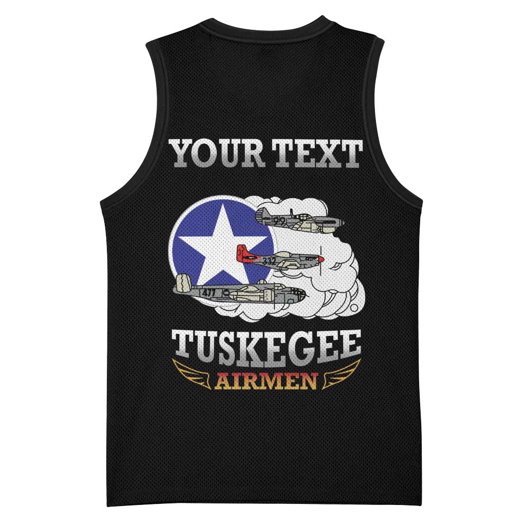 Personalized Red Tails Legacy Basketball Jersey Tuskegee Airmen WWII Heroes - Black Color - Wonder Print Shop