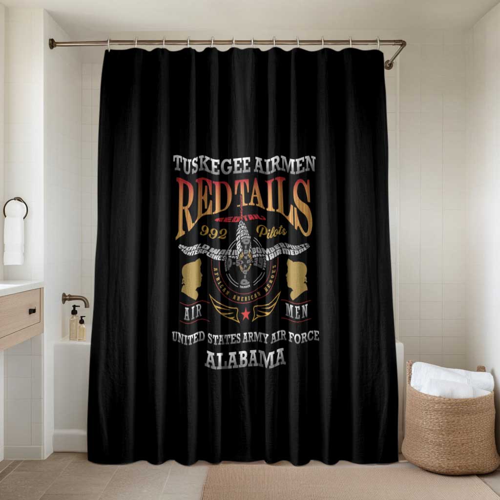 Red Tails Legacy Bathroom Set Tuskegee Airmen WWII Heroes - Black Color - Wonder Print Shop