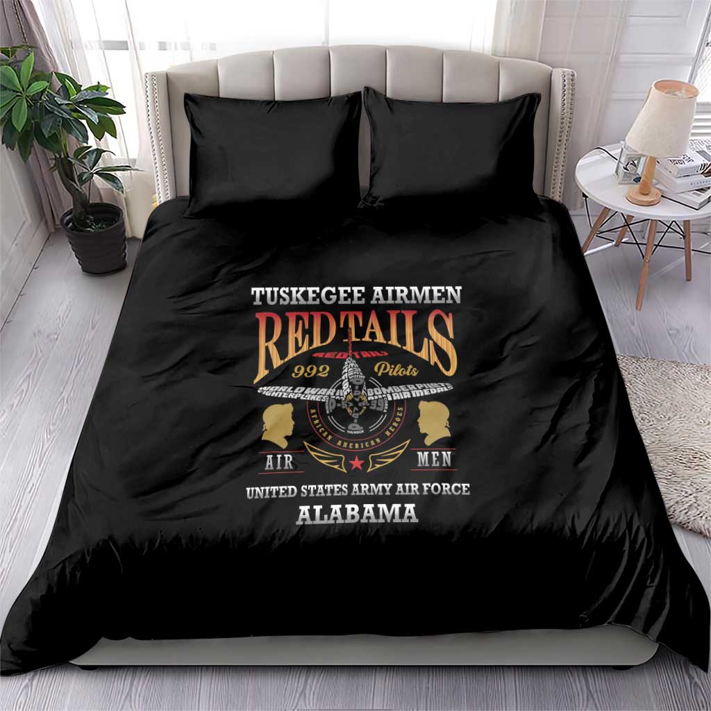 Red Tails Legacy Bedding Set Tuskegee Airmen WWII Heroes - Black Color - Wonder Print Shop
