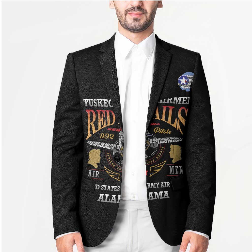 Personalized Red Tails Legacy Blazer Tuskegee Airmen WWII Heroes - Black Color - Wonder Print Shop
