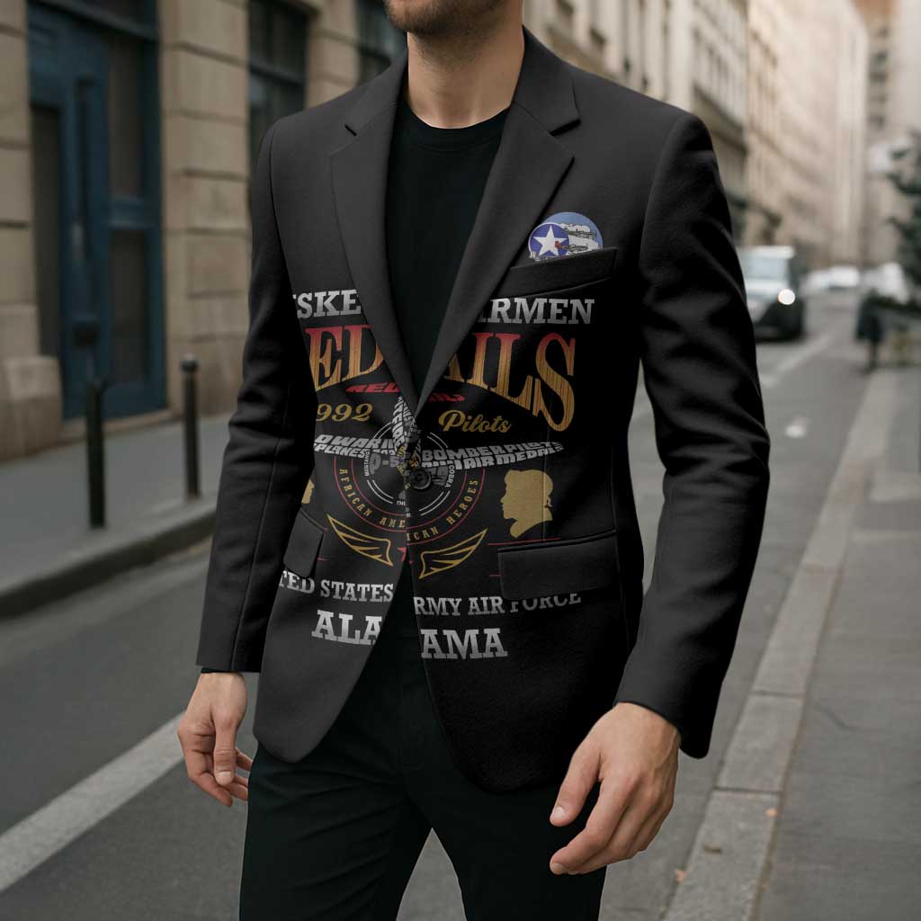 Personalized Red Tails Legacy Blazer Tuskegee Airmen WWII Heroes - Black Color - Wonder Print Shop