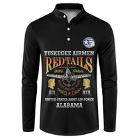 Personalized Red Tails Legacy Button Sweatshirt Tuskegee Airmen WWII Heroes - Black Color - Wonder Print Shop