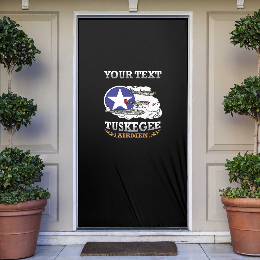 Red Tails Legacy Door Cover Tuskegee Airmen WWII Heroes - Black Color - Wonder Print Shop