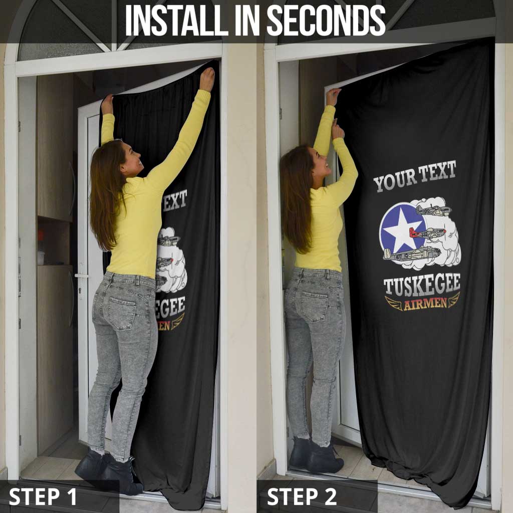 Red Tails Legacy Door Cover Tuskegee Airmen WWII Heroes - Black Color - Wonder Print Shop