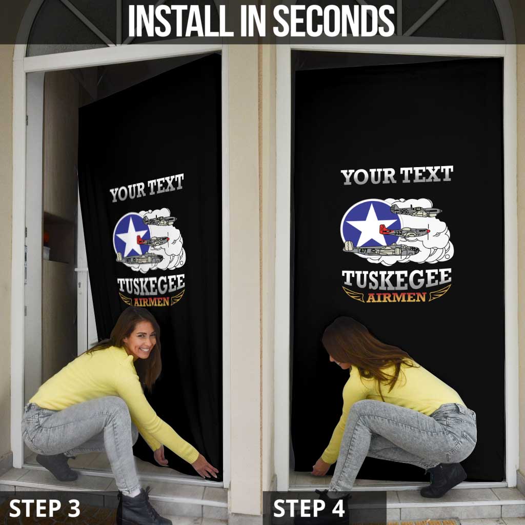 Red Tails Legacy Door Cover Tuskegee Airmen WWII Heroes - Black Color - Wonder Print Shop