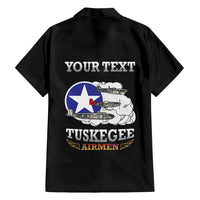 Personalized Red Tails Legacy Family Matching Puletasi and Hawaiian Shirt Tuskegee Airmen WWII Heroes - Black Color - Wonder Print Shop
