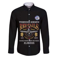 Personalized Red Tails Legacy Family Matching Puletasi and Hawaiian Shirt Tuskegee Airmen WWII Heroes - Black Color - Wonder Print Shop