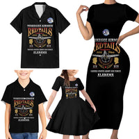 Personalized Red Tails Legacy Family Matching Short Sleeve Bodycon Dress and Hawaiian Shirt Tuskegee Airmen WWII Heroes - Black Color - Wonder Print Shop