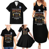 Personalized Red Tails Legacy Family Matching Summer Maxi Dress and Hawaiian Shirt Tuskegee Airmen WWII Heroes - Black Color - Wonder Print Shop