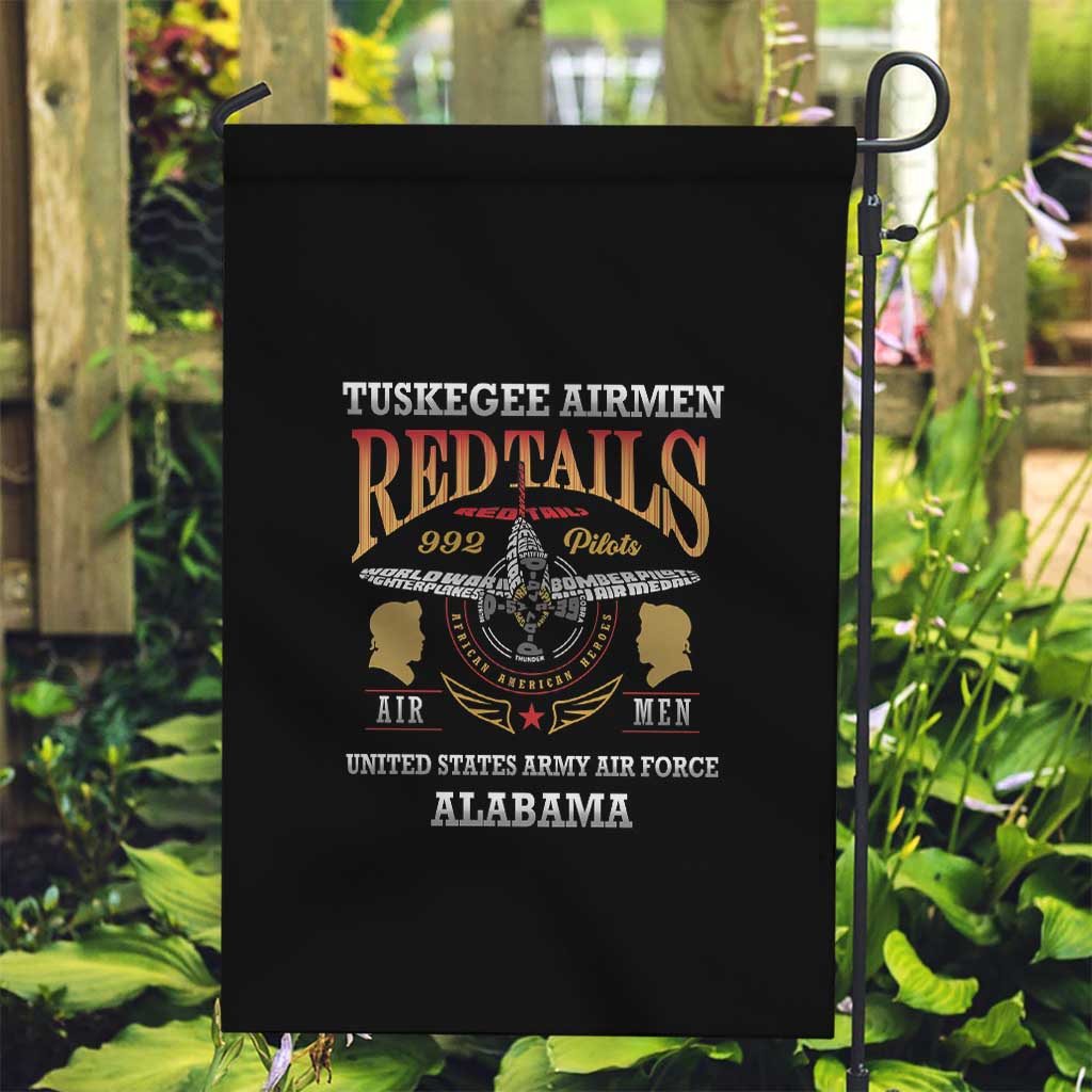 Red Tails Legacy Garden Flag Tuskegee Airmen WWII Heroes - Black Color - Wonder Print Shop