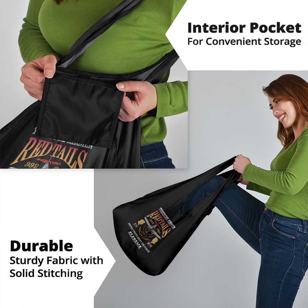 Red Tails Legacy Grocery Bag Tuskegee Airmen WWII Heroes - Black Color - Wonder Print Shop