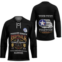 Personalized Red Tails Legacy Hockey Jersey Tuskegee Airmen WWII Heroes - Black Color - Wonder Print Shop