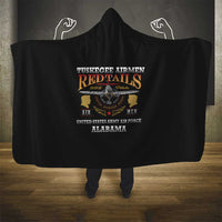 Red Tails Legacy Hooded Blanket Tuskegee Airmen WWII Heroes - Black Color - Wonder Print Shop