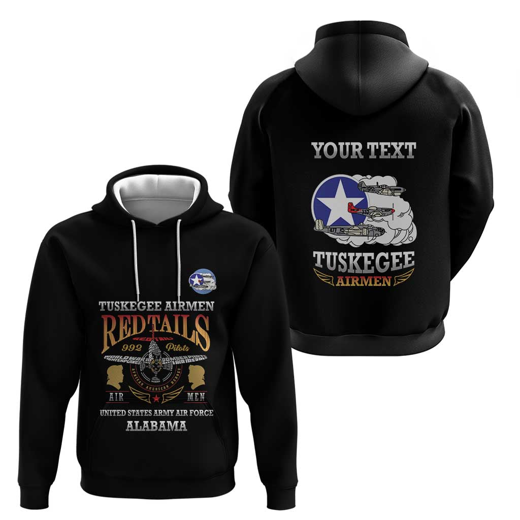 Personalized Red Tails Legacy Hoodie Tuskegee Airmen WWII Heroes - Black Color - Wonder Print Shop