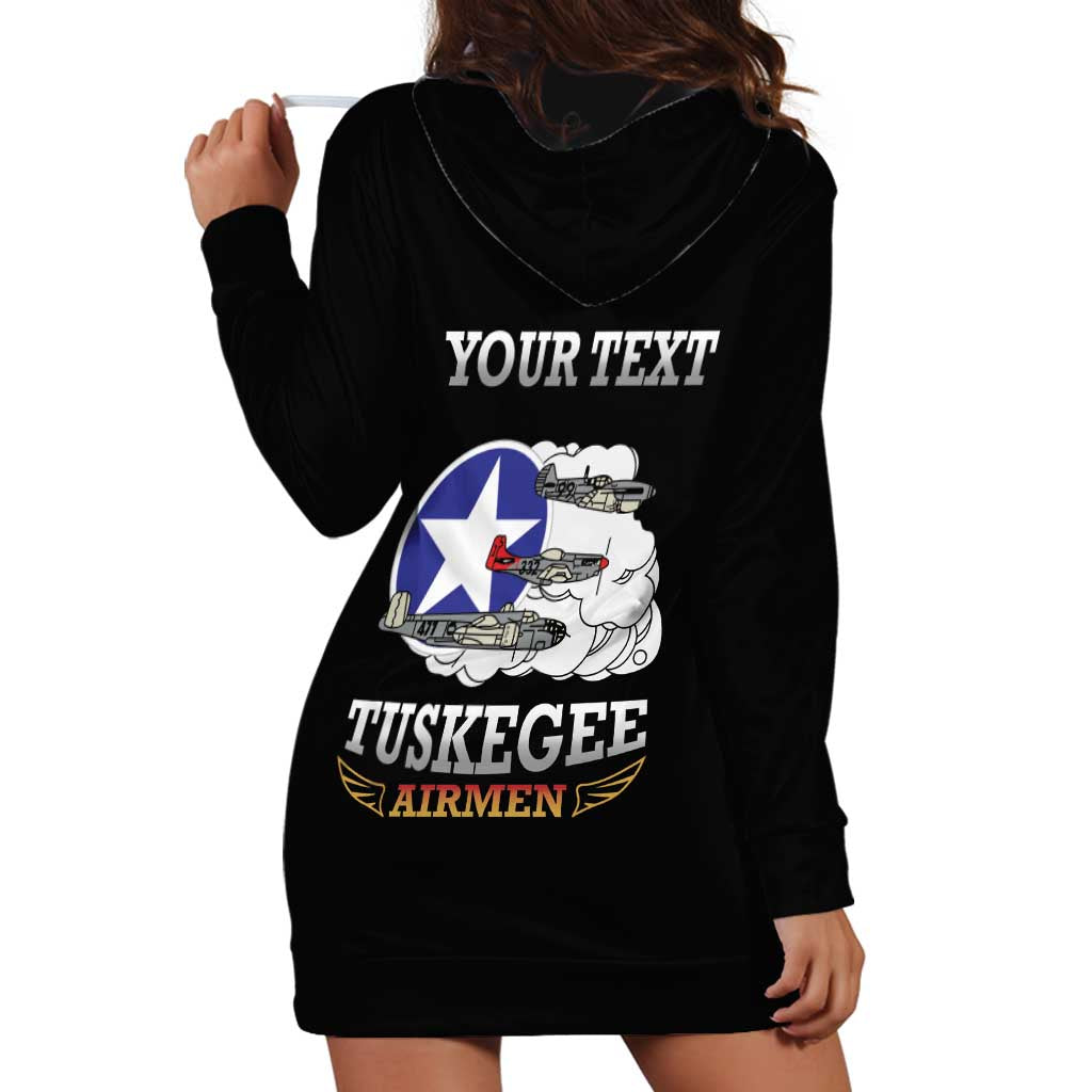 Personalized Red Tails Legacy Hoodie Dress Tuskegee Airmen WWII Heroes - Black Color - Wonder Print Shop