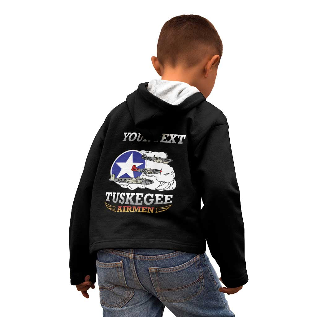 Personalized Red Tails Legacy Kid Hoodie Tuskegee Airmen WWII Heroes - Black Color - Wonder Print Shop