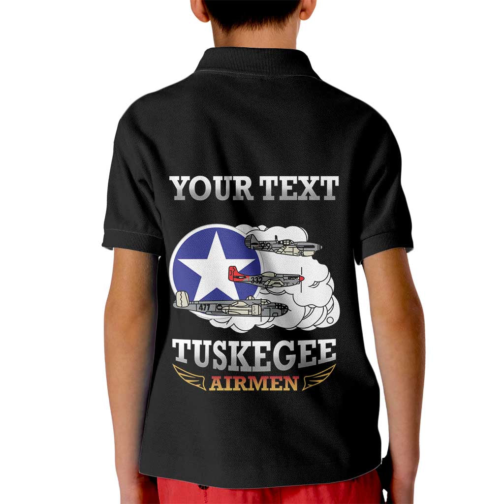 Personalized Red Tails Legacy Kid Polo Shirt Tuskegee Airmen WWII Heroes - Black Color - Wonder Print Shop