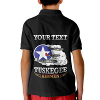 Personalized Red Tails Legacy Kid Polo Shirt Tuskegee Airmen WWII Heroes - Black Color - Wonder Print Shop