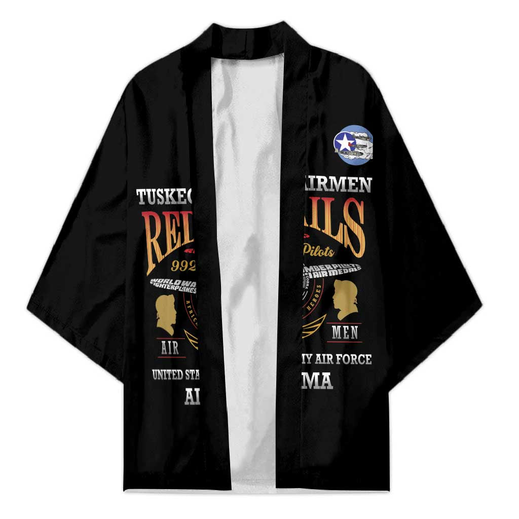 Personalized Red Tails Legacy Kimono Tuskegee Airmen WWII Heroes - Black Color - Wonder Print Shop