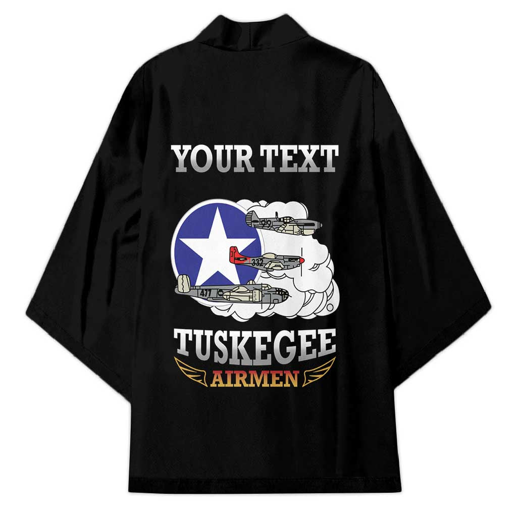 Personalized Red Tails Legacy Kimono Tuskegee Airmen WWII Heroes - Black Color - Wonder Print Shop