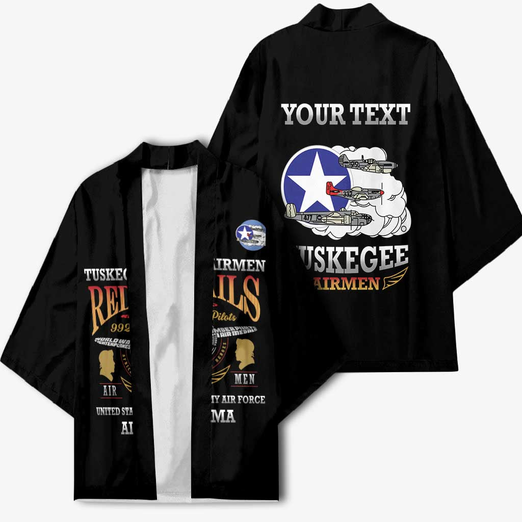 Personalized Red Tails Legacy Kimono Tuskegee Airmen WWII Heroes - Black Color - Wonder Print Shop