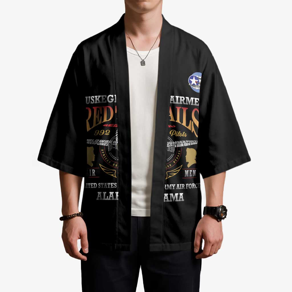 Personalized Red Tails Legacy Kimono Tuskegee Airmen WWII Heroes - Black Color - Wonder Print Shop
