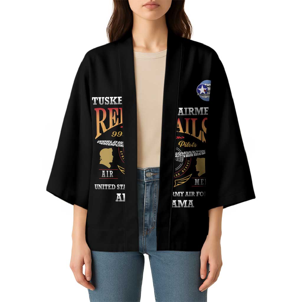Personalized Red Tails Legacy Kimono Tuskegee Airmen WWII Heroes - Black Color - Wonder Print Shop