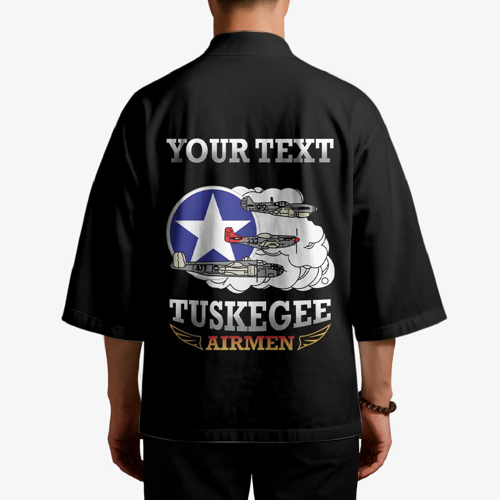 Personalized Red Tails Legacy Kimono Tuskegee Airmen WWII Heroes - Black Color - Wonder Print Shop