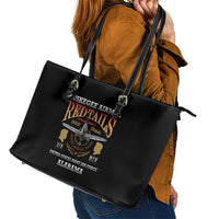 Red Tails Legacy Leather Tote Bag Tuskegee Airmen WWII Heroes - Black Color - Wonder Print Shop