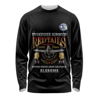 Personalized Red Tails Legacy Long Sleeve Shirt Tuskegee Airmen WWII Heroes - Black Color - Wonder Print Shop