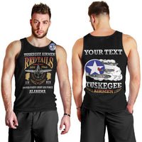 Personalized Red Tails Legacy Men Tank Top Tuskegee Airmen WWII Heroes - Black Color - Wonder Print Shop