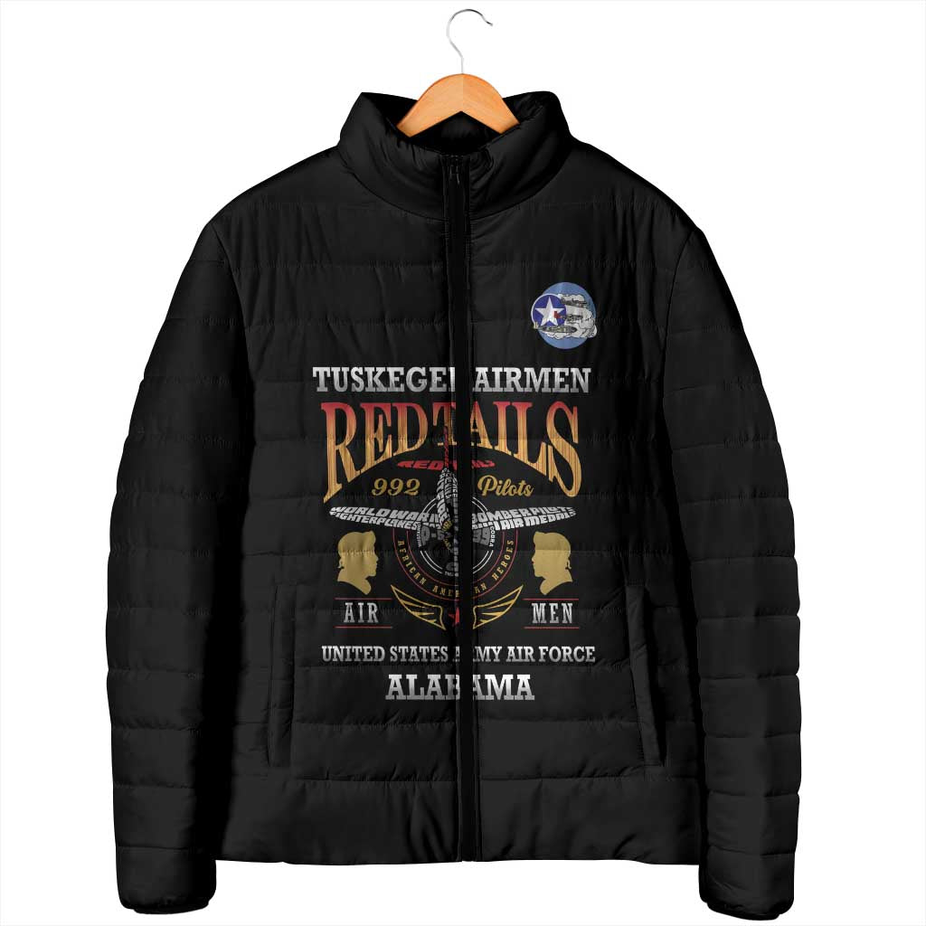 Personalized Red Tails Legacy Padded Jacket Tuskegee Airmen WWII Heroes - Black Color - Wonder Print Shop