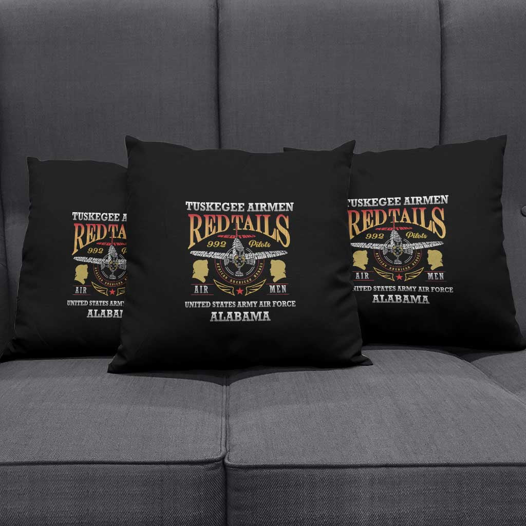 Red Tails Legacy Pillow Cover Tuskegee Airmen WWII Heroes - Black Color - Wonder Print Shop